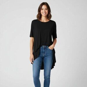 Aritzia Wilfred Free T-shirt Split Side Hem Short Sleeve Black Size XXS